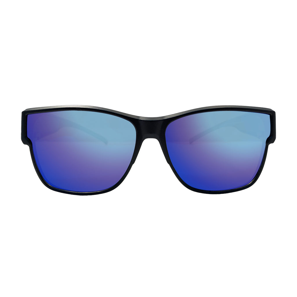 【眼鏡の上から掛けられるオーバーグラス】Mondo JP ブラック x グリーン・ミラー 日本製偏光レンズ[vidgov0007]